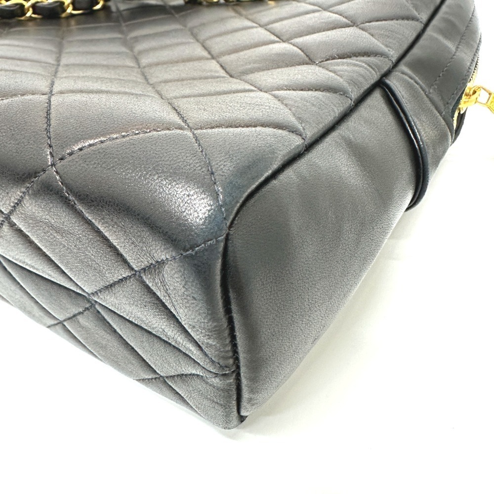 CHANEL Vintage Black Lambskin Leather Logo Shoulder Bag - Picture 4 of 16